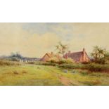 HENRY JOHN SYLVESTER STANNARD (1870-1951) A country cottage, signed, inscribed 'Flitwick' to label