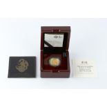 AN ELIZABETH II 'RED DRAGON OF WALES' GOLD PROOF £25 COIN, from The Queen's Beasts series, dated
