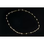 A CULTURED PEARL FANCY-LINK NECKLACE, designed as a series of baton links spaced by single