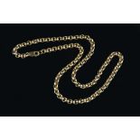 A 9CT GOLD BELCHER-LINK CHAIN, length 61cm