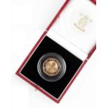 AN ELIZABETH II GOLD PROOF 50 PENCE COIN, commemorating the Scouts Centenary, dated 2007, cased by