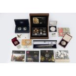 A COLLECTION OF COINAGE AND OBJECTS, comprising a Victoria Diamond Jubilee silver medal, dated 1897,