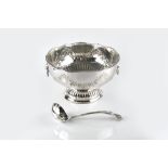 A QUANTITY OF SILVER PLATED ITEMS, to include a punch bowl, with lobed and embossed decoration, a