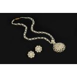 A COLLECTION OF 19TH CENTURY AND LATER SEED PEARL JEWELLERY, comprising a seed pearl flowerhead