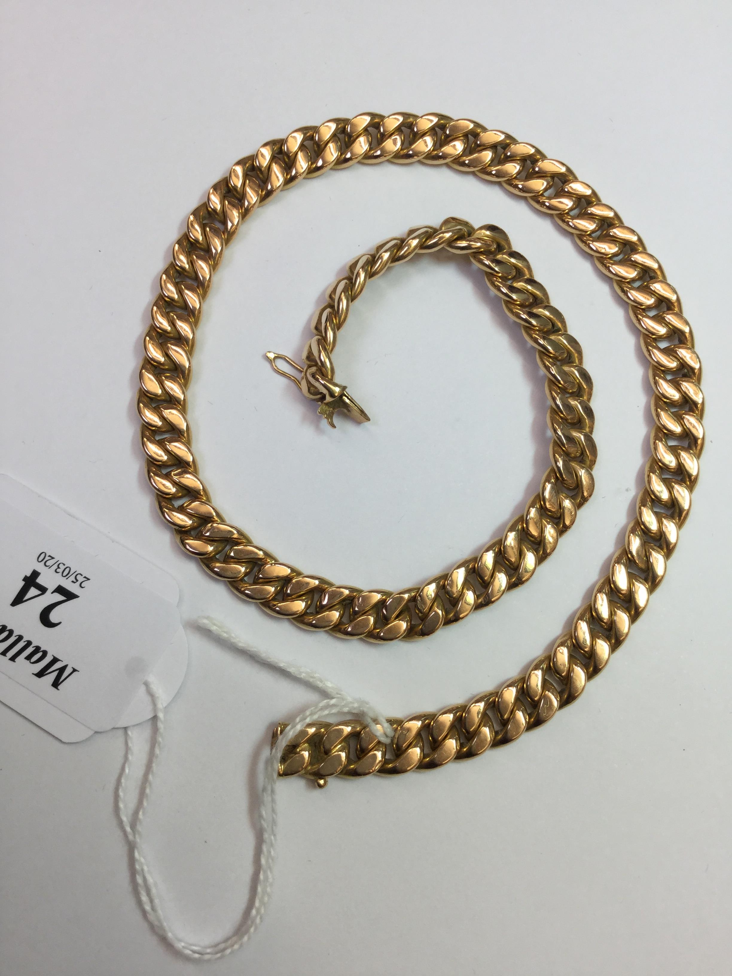 A 14CT GOLD CURB-LINK CHAIN, length 41cm - Image 2 of 3