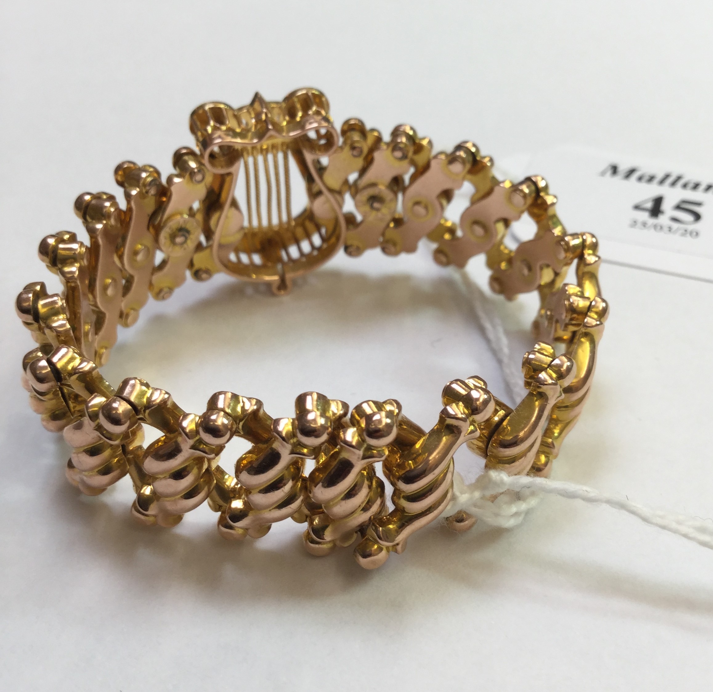 A LATE VICTORIAN HALF PEARL AND DIAMOND SET PANEL BRACELET, the articulated expanding bracelet of - Image 8 of 8