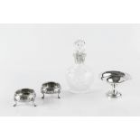 A COLLECTION OF SILVER, comprising two circular salts, one by Robert Scott, Glasgow 1871, the