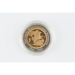 AN ELIZABETH II AUSTRALIA GOLD AND SILVER $100 COIN, Perth Mint Centenary sovereign, dated 1999