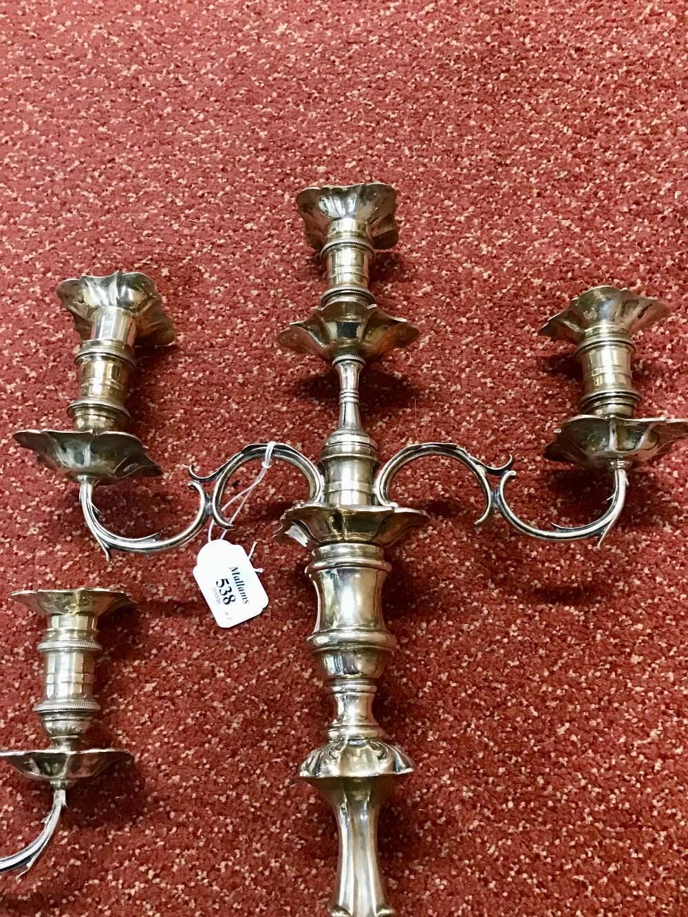 A PAIR OF WILLIAM IV SILVER CANDLESTICKS, with shaped and knopped stems, on shaped square bases, - Image 11 of 12