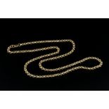 A 9CT GOLD BELCHER-LINK CHAIN, length 70cm