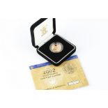 AN ELIZABETH II GOLD PROOF SOVEREIGN, dated 2002, cased by The Royal Mint, certificate no. 06701