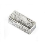 A MID 19TH CENTURY RUSSIAN SILVER AND NIELLO SNUFF BOX, the top and bottom decorated with city