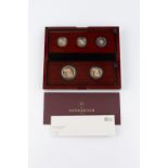 AN ELIZABETH II FIVE COIN GOLD PROOF SET, comprising a five sovereign, double sovereign,