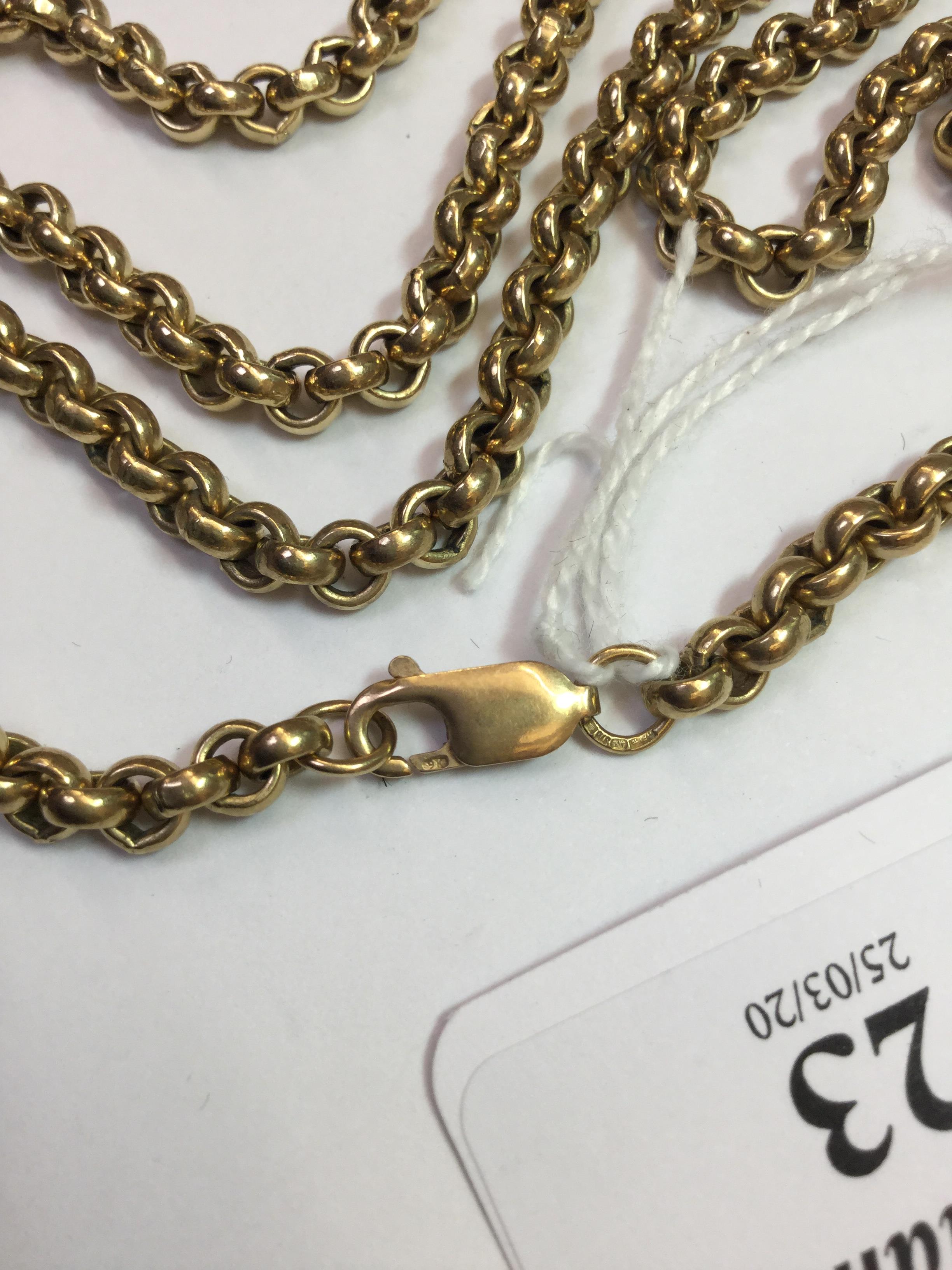A 9CT GOLD BELCHER-LINK CHAIN, length 70cm - Image 2 of 2