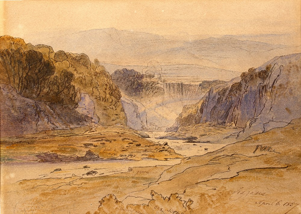 Edward Lear (1812-1888) "Kalama" inscribed with title and dated 'April 6, 1857', also annotated with