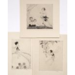 Margaret M. Rudge (1885-1972) "Ariel" signed in pencil (in the margin) etching (x2) 22.5 x 20.5cm;