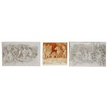 After Andrea Mantegna The Battle of the Sea Gods two engravings, on watermarked laid paper 24 x 40.