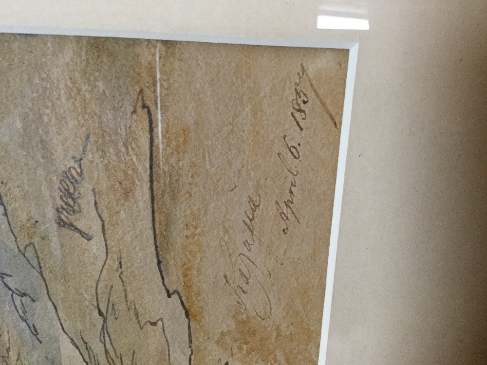 Edward Lear (1812-1888) "Kalama" inscribed with title and dated 'April 6, 1857', also annotated with - Image 8 of 9