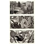 Eric Ravilious (1903-1942) Three Vignettes from ''Thrice Welcome'' wood engraving 19 x 11cm.