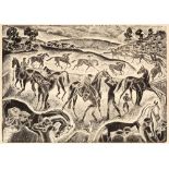 Julia Mavrogordato (1903-1992) ''Pony Racing'', 1934 2/30, signed, titled, dated and numbered in