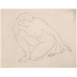 Aristide Maillol (1861-1944) Femme accroupie, 1927 etching 32 x 42cm.
