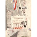 Adrian Daintrey (1902-1998) Bank, London, 1957 signed and dated (lower right) watercolour 35cm x