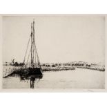 Margaret M. Rudge (1885-1972) "Norfolk Broads" signed in pencil (in the margin) etching,18 x 26cm;