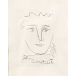 Pablo Picasso (1881-1973) ''Pour Roby'', circa 1950 signed (in the plate) etching 38 x 28cm.