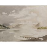 Roland Vivian Pitchforth (1895-1982) A Highland Loch signed watercolour 45 x 58cm.