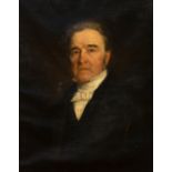 English School, early 19th Century Head & shoulders portrait of a gentleman wearing white stock