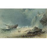 Joseph Bartholomew Kidd (1808-1899) Kingsgate Bay, Kent signed watercolour 12 x 19cm.