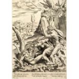 Philippe de Soye after Perino del Vaga Adam & Eve mourning Abel engraving, Le Blanc 4 (first
