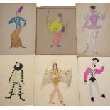 John Marsden Dronsfield (1900-1951) A group of eleven costume designs watercolour, pencil and