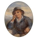 James Drummond (1816-1877) Sailor Boy, 1870 signed and dated watercolour heightened in white 32 x