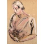 Bernard Meninsky (1891-1950) Mother and Child, 1925 signed and dated pastels 62 x 42cm.