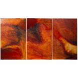 Faye Haskins (Contemporary) "Hat Si Ri" triptych oil on board each section 123 x 76cm (3).