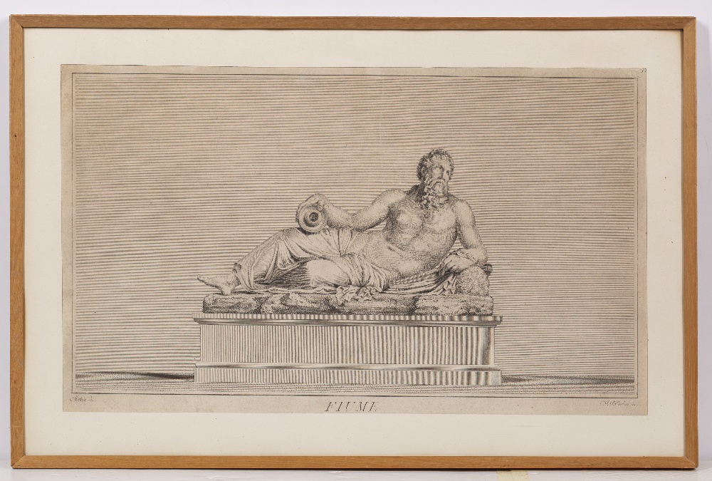 Carloni after Matteini "Fiume", engraving, 26 x 47cm; one further similar "Cibelle", 43 x 30cm; - Image 6 of 7