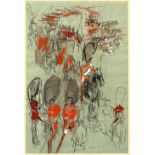 Feliks Topolski (1907-1989) ''Trooping the Colour I'' and ''Trooping the Colour II'', a pair,1965