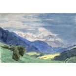 Charles March Gere (1869-1957) "Landscape - in the Sierra, Canton Valais" signed with initials (