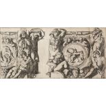 C. Cesius after Annibale Caracci Design for a marble frieze engraving 26.5 x 54cm.