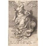 Johann Sadeler (1550-1600) Wijsheid (Sapienta) overwint Menselijke Verbijstering (Caligo Humana)