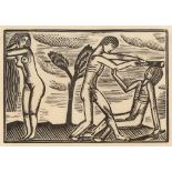 David Michael Jones (1895-1974) "The Natural Law" wood engraving 7 x 9.3cm.