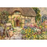 James Townshend (c.1860-1949) A cottage garden signed watercolour 26 x 36cm; and another similar