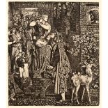 After Dante Gabriel Rossetti "Mary Magdalene at the door of Simon the Pharisee" photogravure (from