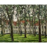 Brian Theodore Norton Bennett (b.1927) ''Beguinage at Bruges'' initialled (lower left) oil on