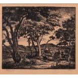 Marjorie Croft (1889-?) Landscape, circa 1925 9/25, signed and numbered in pencil (in the margin)