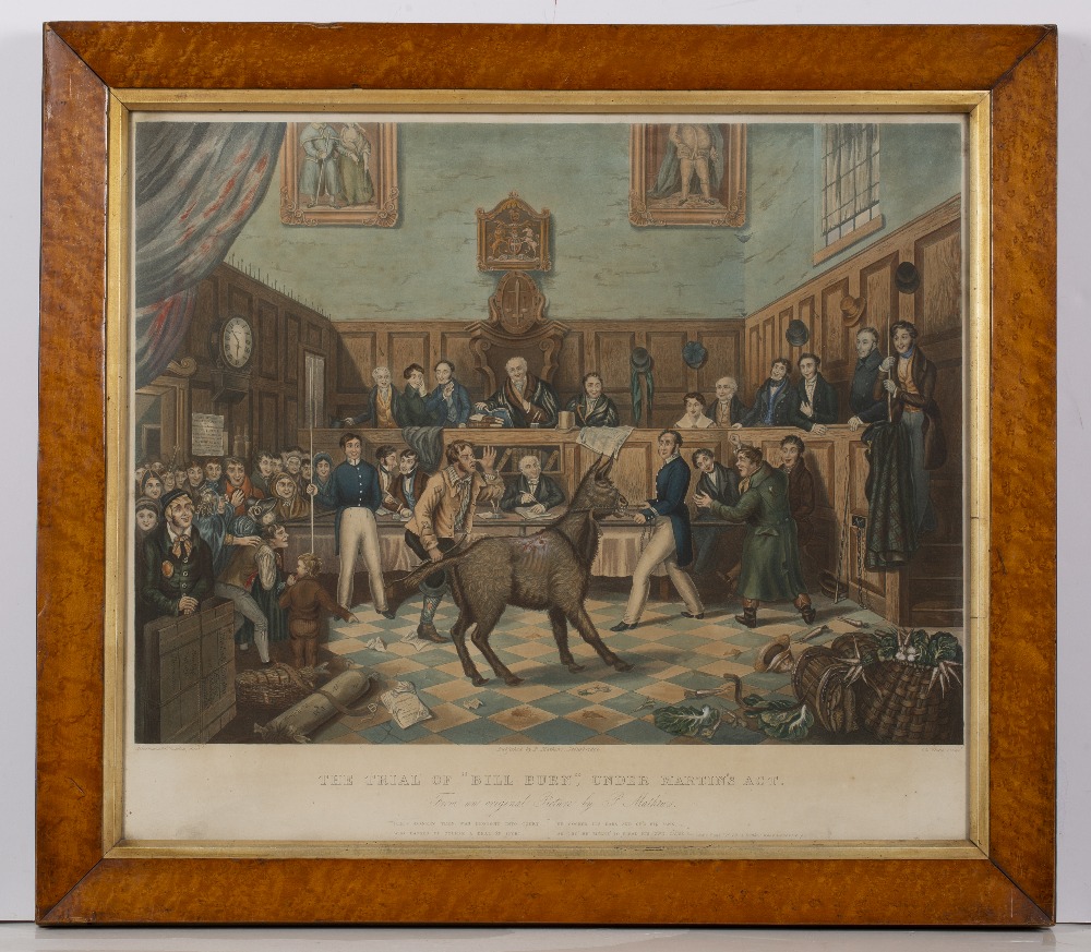 Charles Hunt after P Mathews "The Trial of "Bill Burn" under Martin's Act" hand-coloured aquatint - Image 2 of 3