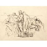 Benjamin Robert Haydon (1786-1846) "The Raising of Lazarus" pen and ink study 21 x 28cm.