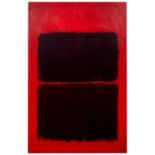 After Mark Rothko (1903-1970) Black squares on red lithograph 137 x 96cm.