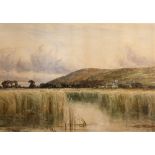 JOHN FULLWOOD (1855-1931) Marazion Marshes, Cornwall, signed, inscribed verso, watercolour, 55 x